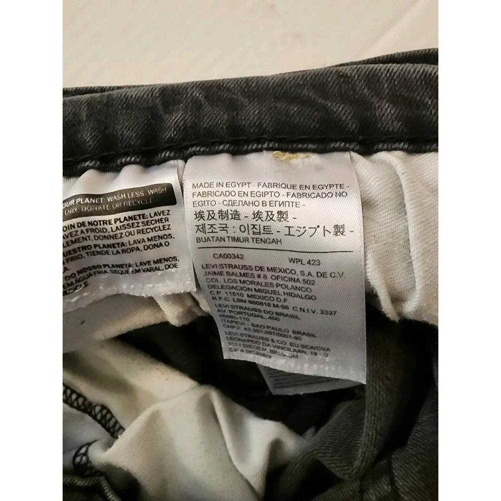 Levi Strauss 514 Mens 36x30 Black Wash Straight Fit Jeans Denim Pants Everyday
